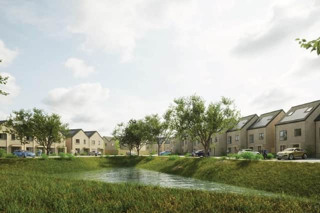 A CGI of the proposed 'living neighbourhood' in Amble.