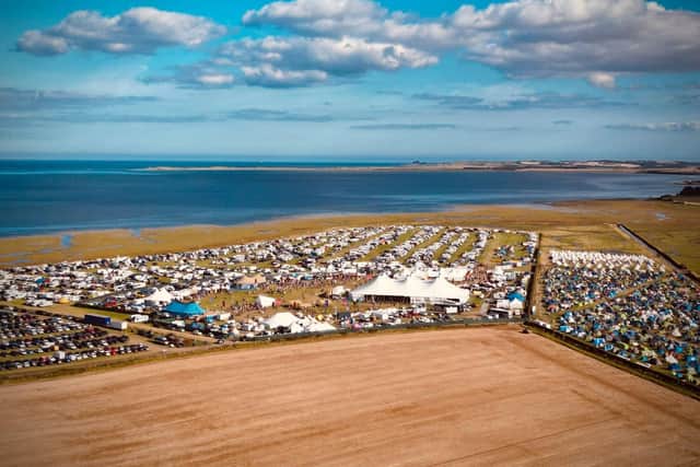 A drone view of the Lindisfarne Festival. Picture: Michael Bailey Photography