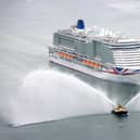 Britain’s largest and most environmentally-friendly cruise ship,  Iona, arrives into her home port of Southampton ahead of her naming ceremony