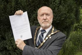 Cllr Geoff Watson with the letter that was sent to Anne-Marie Trevelyan MP.