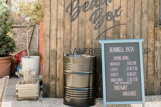 A 'box' houses a pizza oven, with pizzas also available for take away to be taken on the beach. Photos by Helen Russell Photography.