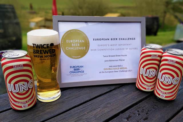 Juno Pilsner from The Twice Brewed Brew House has won a Double Gold Medal at the European Beer Challenge.
