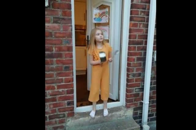 Donna Wright sent in a video of her 8-year-old granddaughter supporting NHS workers and carers.