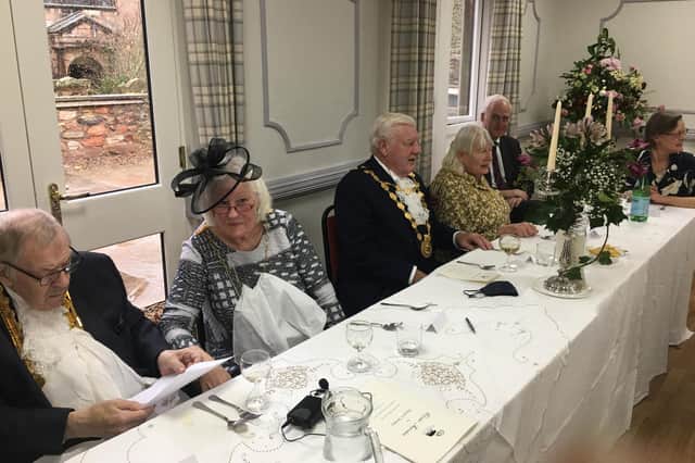 From left, the Mayor, Mayoress Jo Bowlas, Sheriff of Berwick, Sheriff’s Lady, Lt Colonel Michael Vernon, Mrs Mhairi Vernon. Picture by Julian Smith.