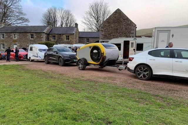 The vehicles used in the Top Gear filming in the Upper Coquet Valley.  Picture by Steven Bridgett.
