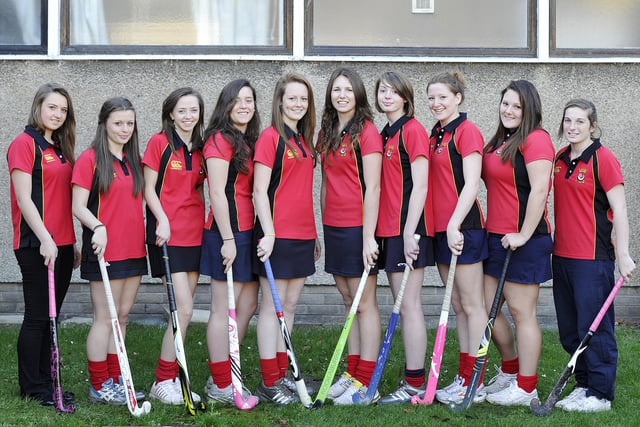 DHS U/18 hockey team members in 2011. Grace Pettifer, Jess Fornear, Hannah Todd, Steph Courty, Emma Brown, Holly Mackenley, Hannah Pringle, Erin Smith, Tasha Robson and Linzi Taylor. (Absent from photo are Leanne Taylor and Mel Darling).