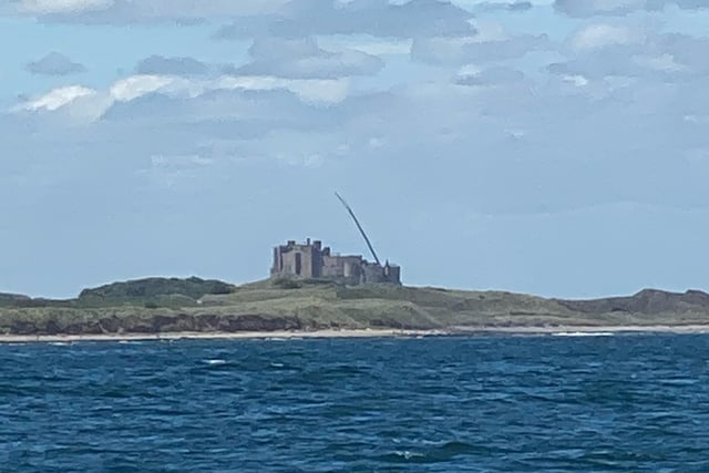 Shelby Vaccaro took this photo of the huge crane towering over Bamburgh Castle.