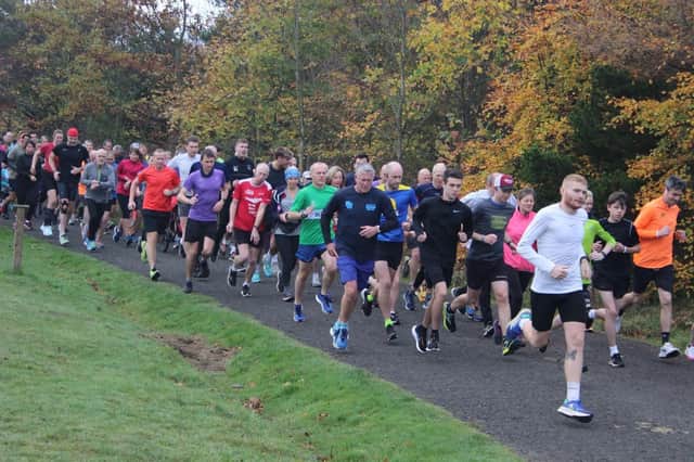 The runners set off at the start of the Druridge Bay parkrun on Sunday.