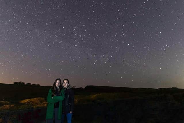 Kelley Phelan and daughter enjoying Dark Skies in Northumberland.