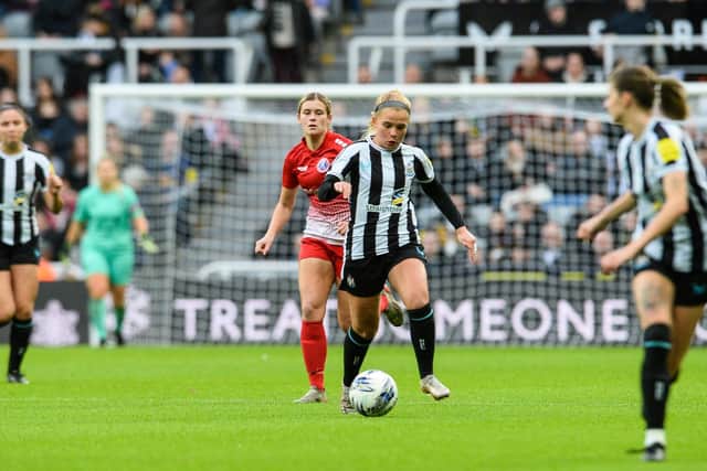 Beth Guy in action for Newcastle against Barnsley during a cup game in November 2022. (Photo by Serena Taylor/Newcastle United via Getty Images)