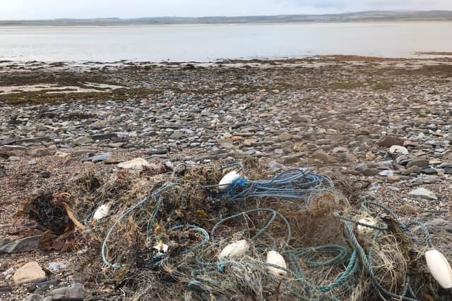 The 50m gill net found on Holy Island.
