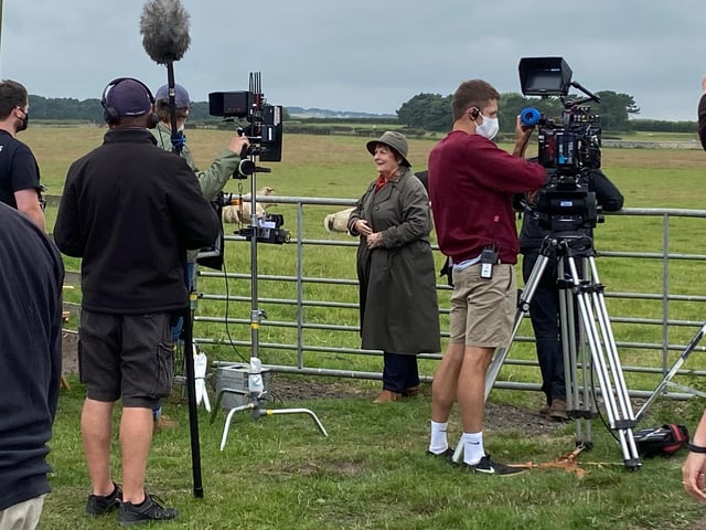 Brenda Blethyn, who plays DCI Vera Stanhope, during filming in Boulmer village, one of the locations for series 11 of the popular ITV crime drama Vera.