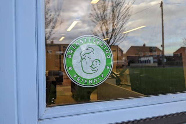 The window sticker for the Breastfeeding Friendly scheme.