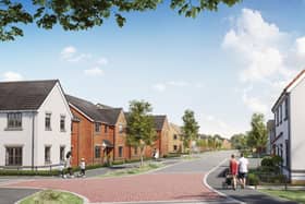 An artist's impression of a street scene at the potential new development.