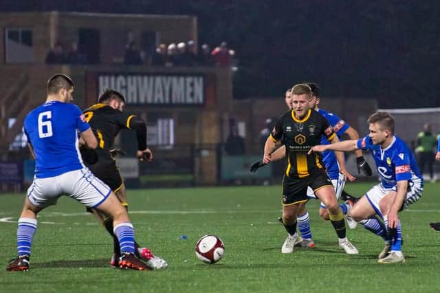 Action from Morpeth's 2-0 home win over Warrington.
