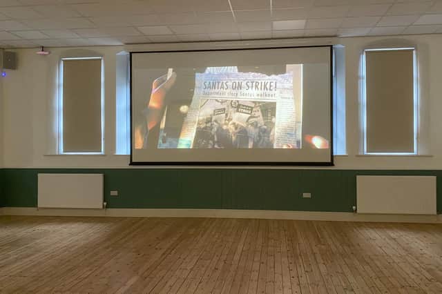 The showing will take place in St James’ Community Centre, which has new audio visual equipment including a large screen.