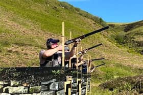 A charity clay shoot on the Burncastle Estate.