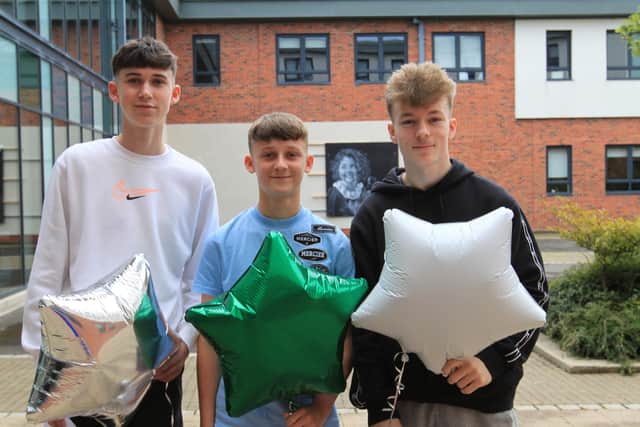 From left, Max Elliott, Nathaniel Allan and Dominic Bartholomew. (Photo by Bede Academy)