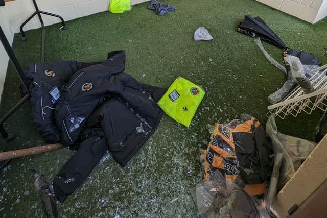 Damage at the club shop. Picture: Berwick Rangers