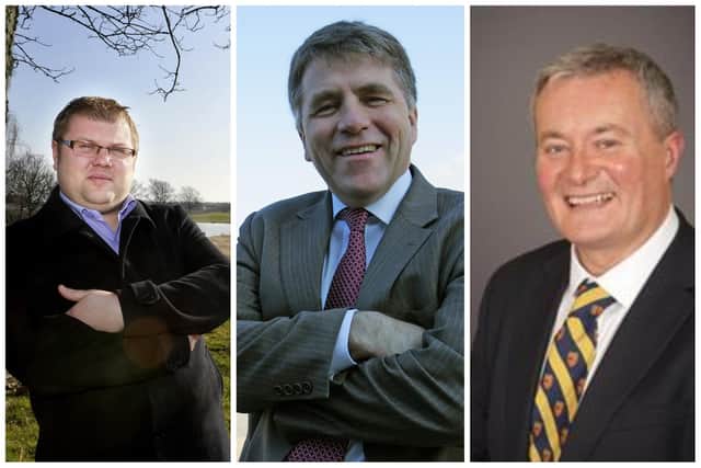 Party leaders Scott Dickinson (left), Jeff Reid (centre), and Derek Kennedy (right) have criticised the redundancies.