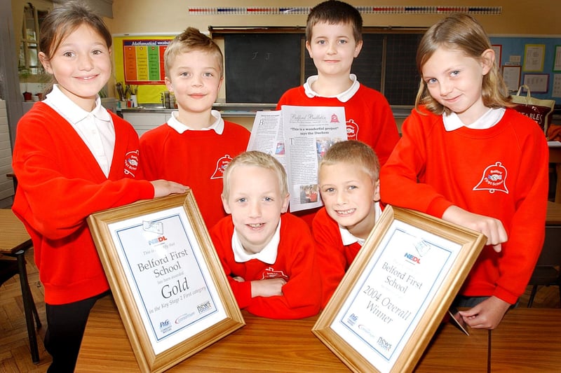 Belford Middle School pupils won an award for their school newspaper.