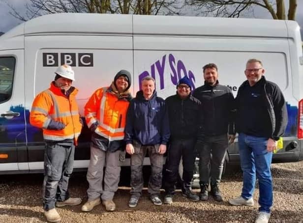 The Northumbria Flooring & Furniture team with Nick Knowles, of DIY SOS.
