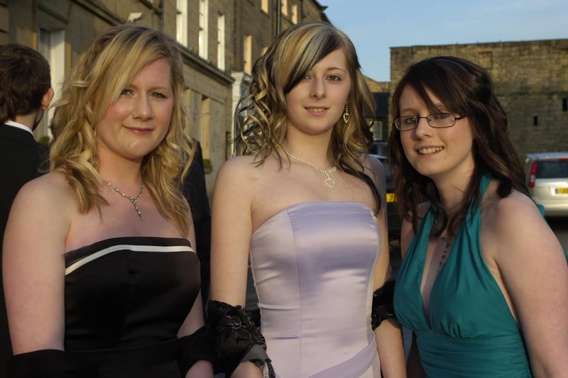 Three lasses in their posh frocks ready for the 2008 party at Alnwick's White Swan Hotel.