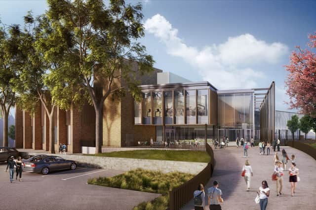 An artist’s impression of the new leisure centre and community services hub in Morpeth.