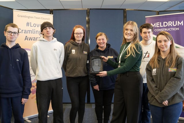 Emma Rundle from NE Youth presented the trophy to Cramlington Voluntary Youth Project Special Educational Needs Duke of Edinburgh Group, which persevered over five years to gain their bronze, silver, and gold awards.