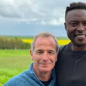 Robson Green and Shola Ameobi filmed the episode in Northumberland. (Photo by Zoila Brozas)
