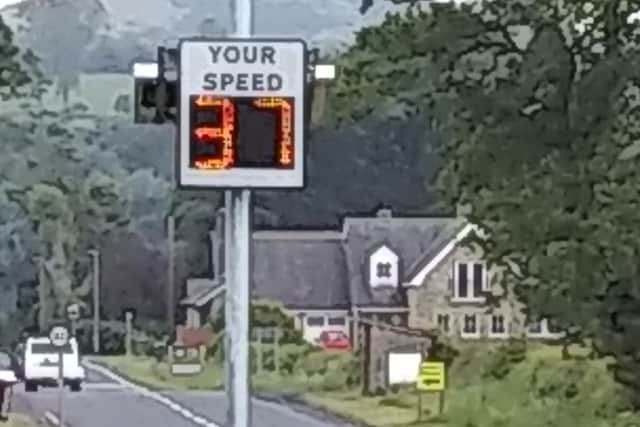 An nteractive speed sign in Powburn.