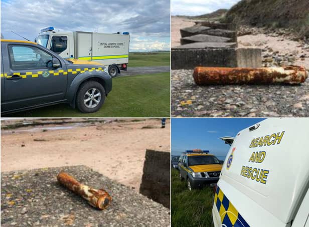 A bomb disposal unit was called after a mystery object was found at Birling Craggs, near Warkworth. Pictures: Howick Coastguard Rescue Service