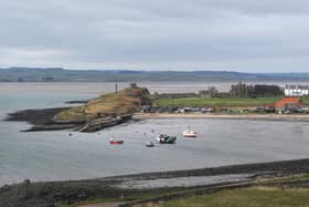 Holy Island harbour.