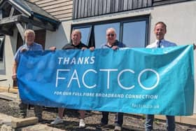 Barry Chalk, FACTCO community champion, Craig Morley, FACTCO Community Sales Manager, one of Rothbury’s first connected customers, David Woodthorpe, Deputy Leader and cabinet member for Corporate Services Councillor Richard Wearmouth.