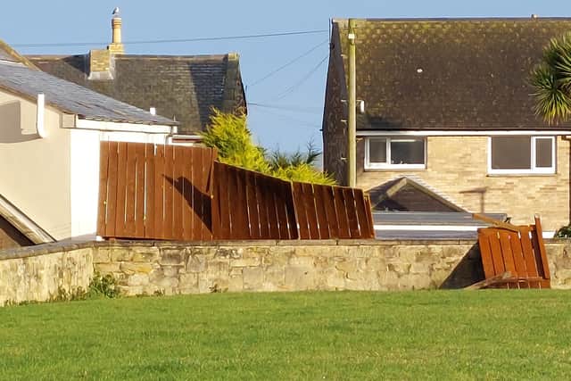 Fences were left damaged across the county as the storm preyed on their relatively weak structures.
