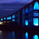 Berwick’s biggest bridge was lit up in Mary’s Meals’ distinctive bright blue colour on two nights.