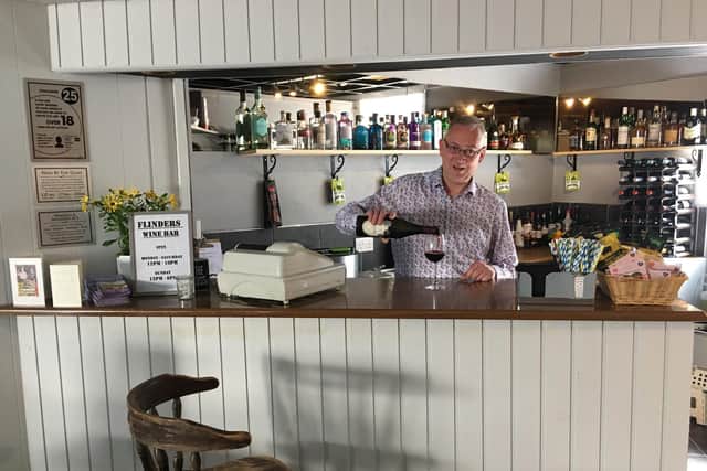 Matt Flinders inside Flinders Wine Bar. Picture by Canon Alan Hughes.