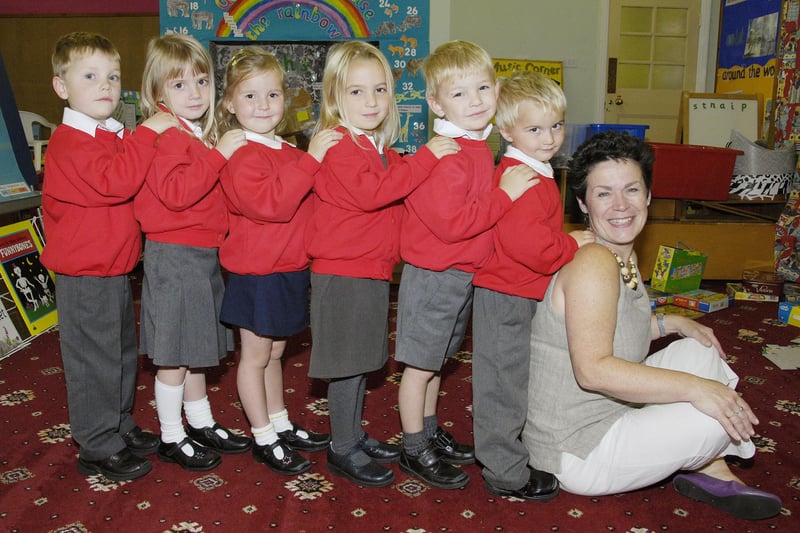 New starters at Belford First School in September 2007.