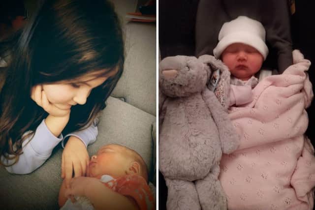 Baby Rosa Charlotte May Withington with big sister Milena
