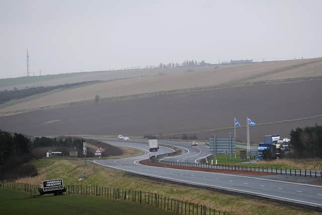 The A1 at Lamberton looking from Scotland into England.