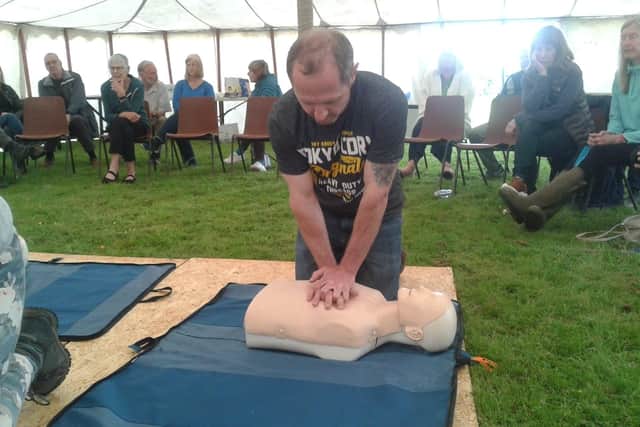 A recent CPR training session in Rothbury.
