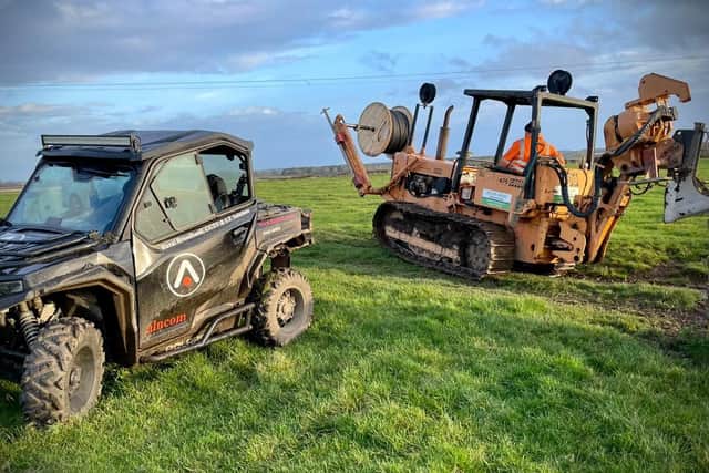 Some of the machinery used to install more than 10km of fibre cable to improve broadband speeds across Northumberland.