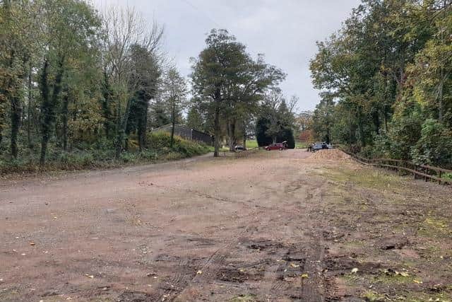 Alnwick Castle Golf Club’s current car park where 10 homes are proposed. Picture by Ben O’Connell