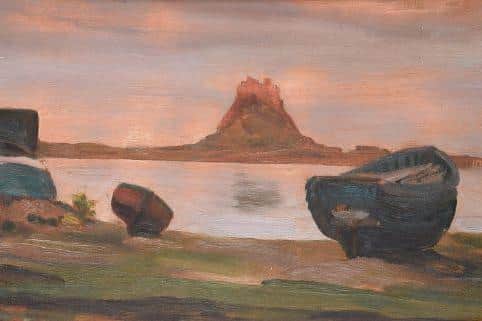 Rowing Boats on the Shores of Lindisfarne Castle by Frederic, Lord Leighton. Estimate £4,000-£6,000.