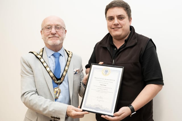 Andy Hunt was recognised for his work at the Alnwick Playhouse and as a member of Alnwick Round Table.
