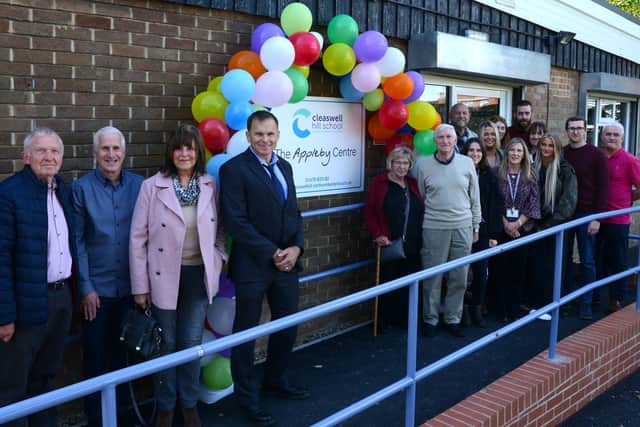 The Appleby Centre is officially opened by the family of Christine Appleby, supported by staff and friends of the school. (Photo by Cleaswell Hill)