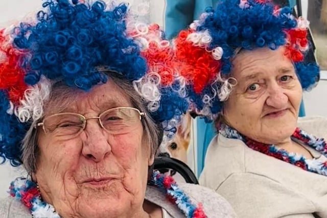 Care home residents enjoying themselves.