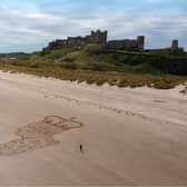 A portrait of King Charles was created on Bamburgh beach. Picture: Soul2Sand