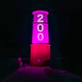 Berwick's lighthouse was illuminated as part of the 200th anniversary celebrations.