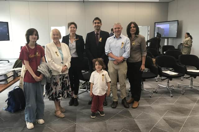 Opposition forces of the Duke of Northumberland building plans, Hounslow Council. featuring Cllr Salman Shaheen (centre) and local residents. Credit: Rory Bennett/MyLondon